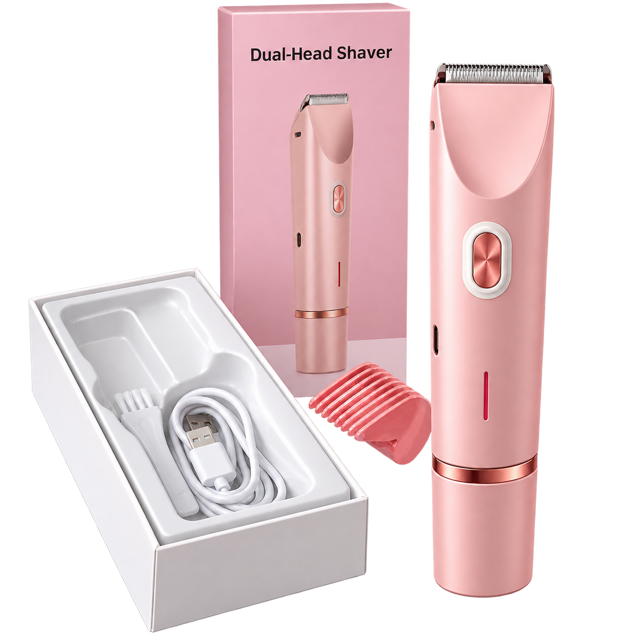 Recortadora eléctrica de doble uso para cabello, rostro y cuerpo